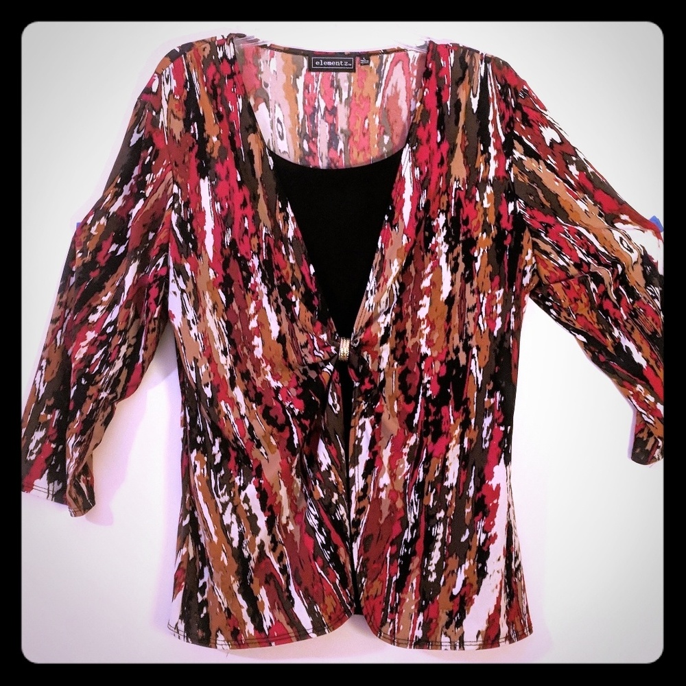 Elementz ⭐ Print Tunic Top 2-in-1 Size Large